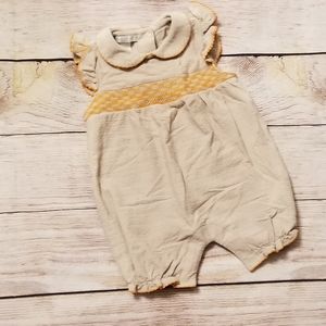 Romper baby girl 3-6 months tan and orange